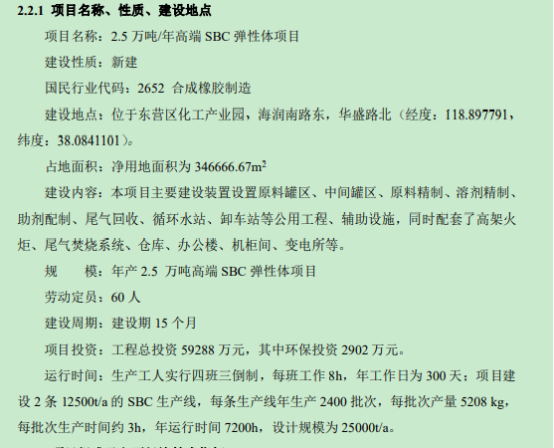 海科化工子（zǐ）公司出資5.9億元建2.5萬（wàn）噸高端SBC彈性體項目